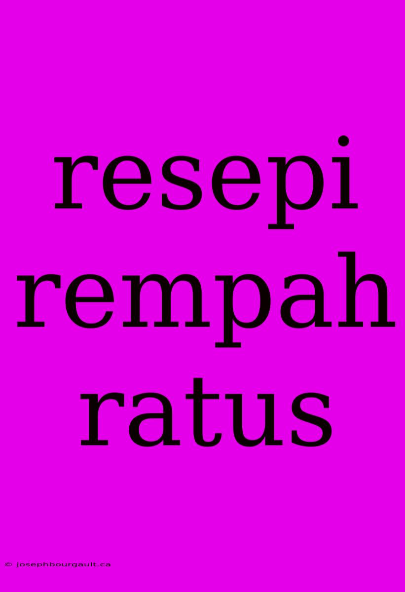 Resepi Rempah Ratus