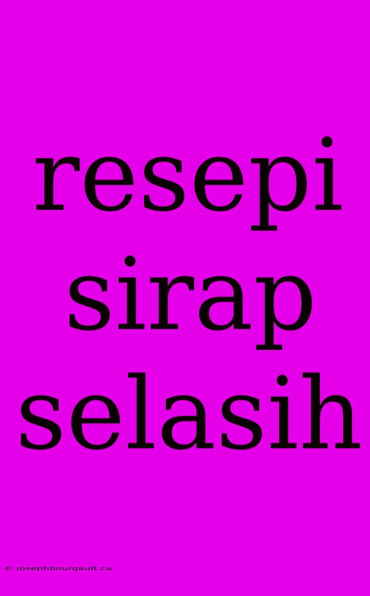 Resepi Sirap Selasih