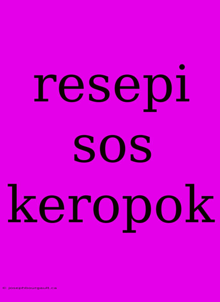 Resepi Sos Keropok