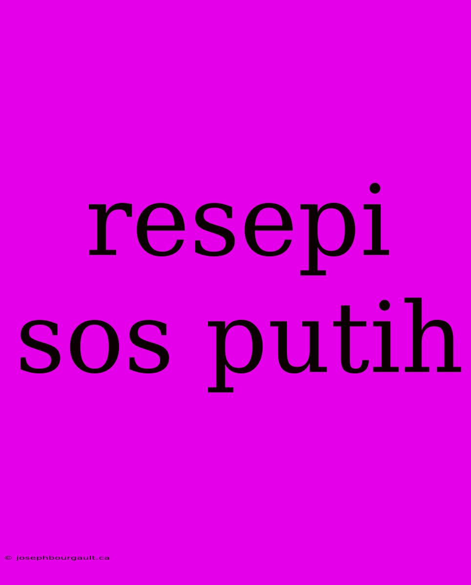 Resepi Sos Putih