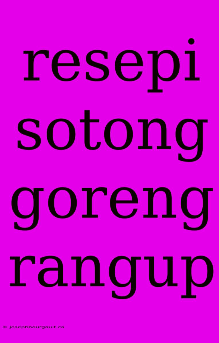 Resepi Sotong Goreng Rangup