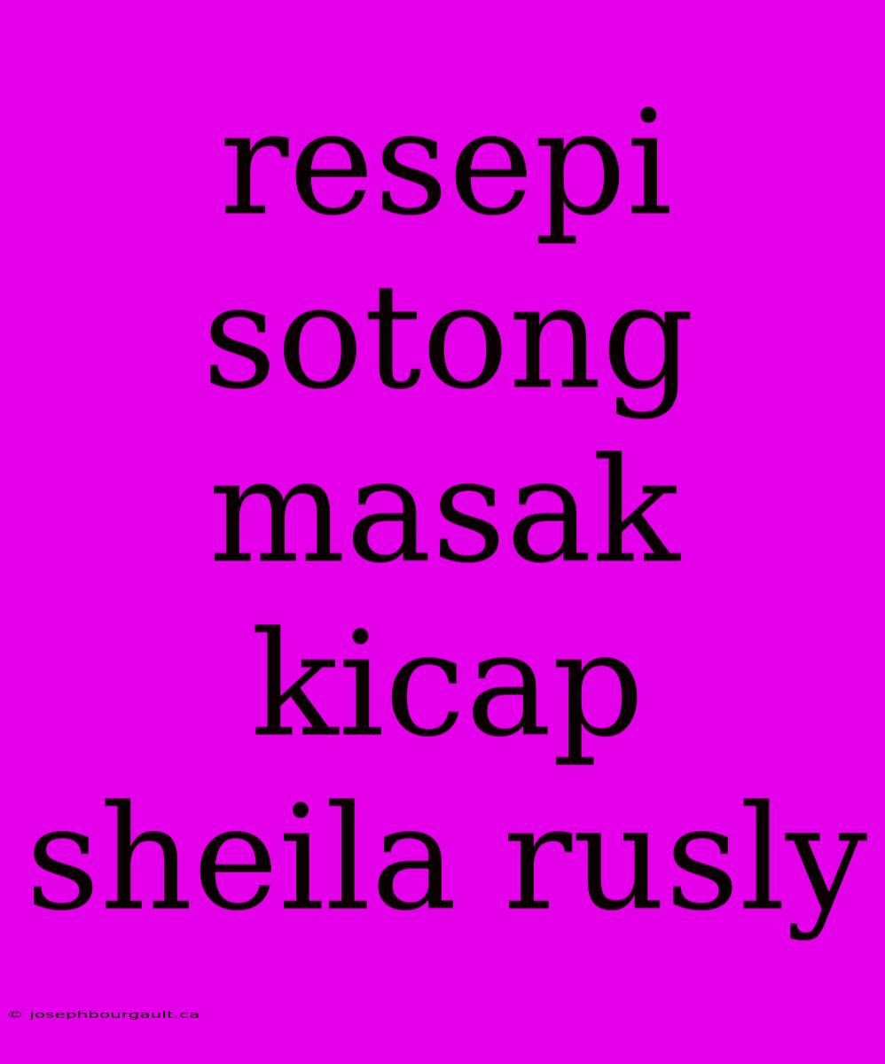 Resepi Sotong Masak Kicap Sheila Rusly