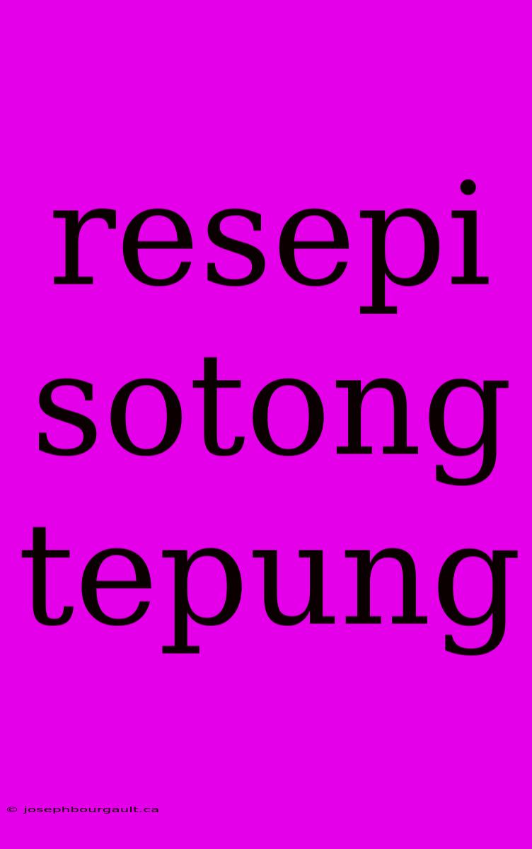 Resepi Sotong Tepung