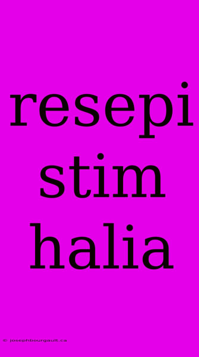 Resepi Stim Halia