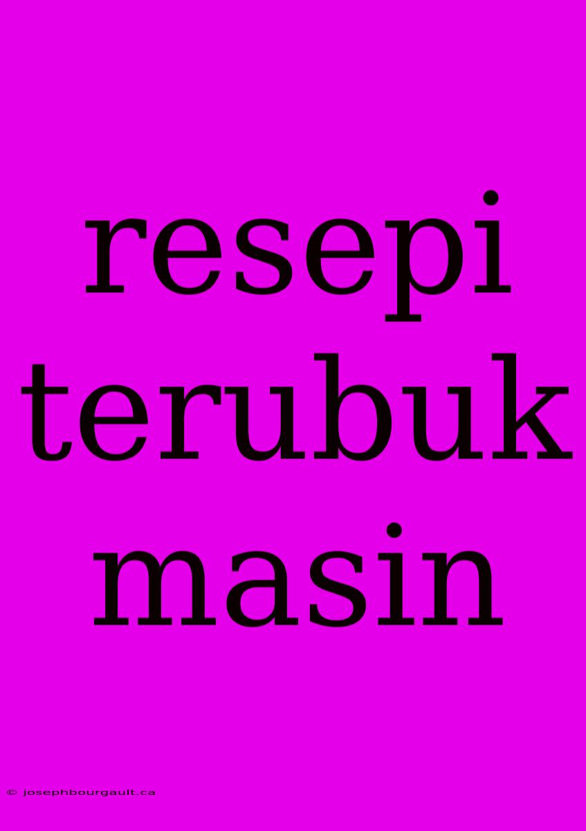 Resepi Terubuk Masin