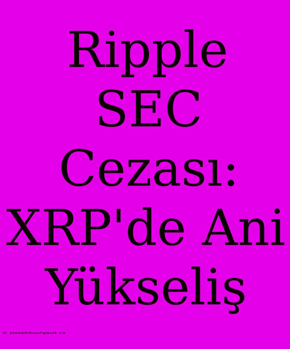 Ripple SEC Cezası: XRP'de Ani Yükseliş