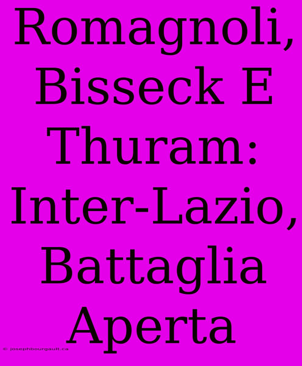 Romagnoli, Bisseck E Thuram: Inter-Lazio, Battaglia Aperta