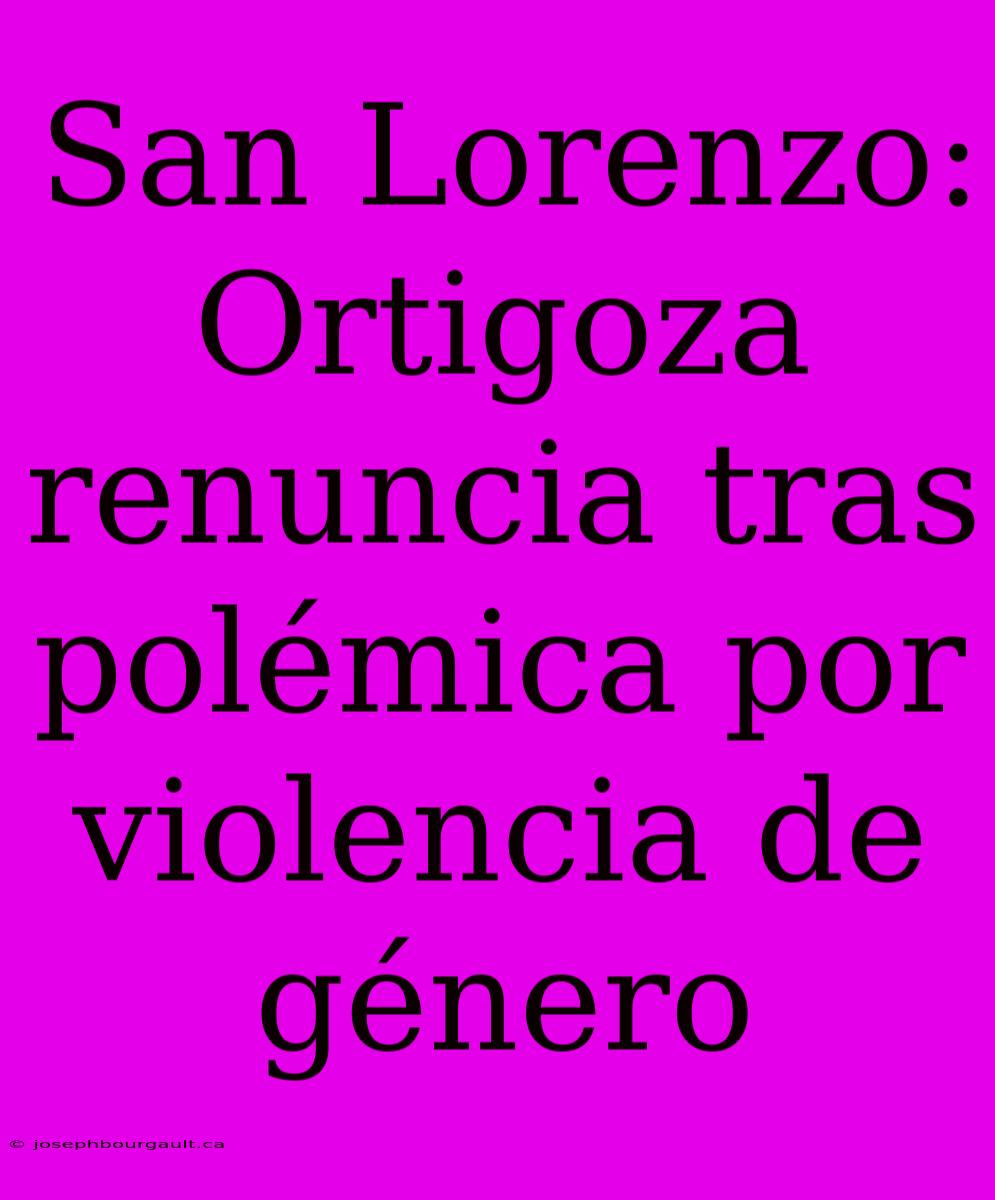 San Lorenzo: Ortigoza Renuncia Tras Polémica Por Violencia De Género