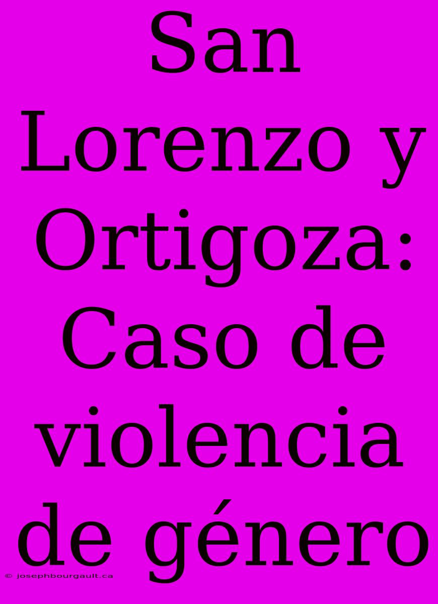 San Lorenzo Y Ortigoza: Caso De Violencia De Género