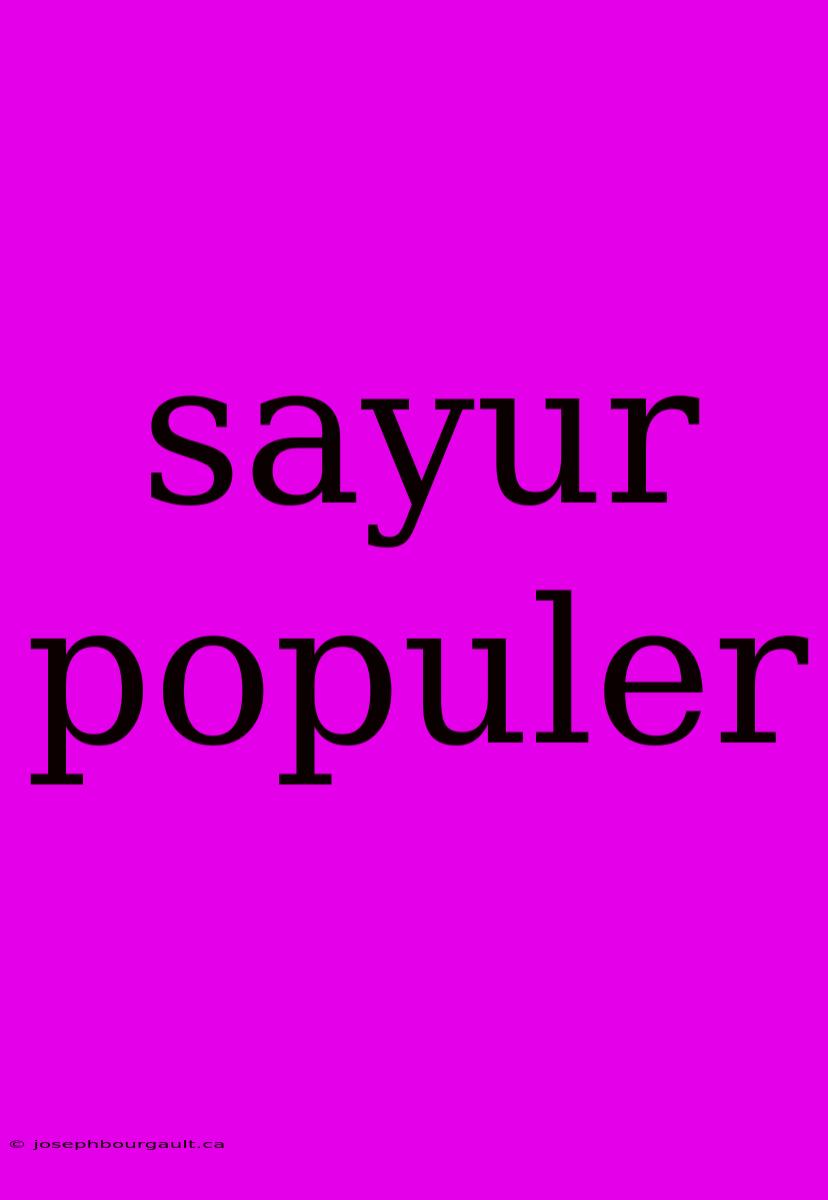 Sayur Populer