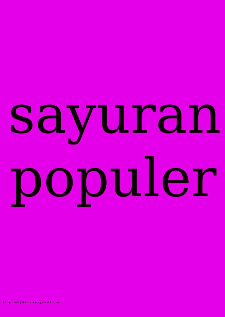 Sayuran Populer