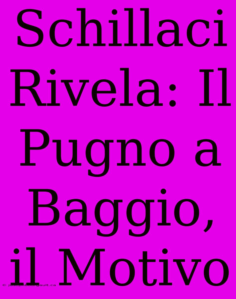 Schillaci Rivela: Il Pugno A Baggio, Il Motivo