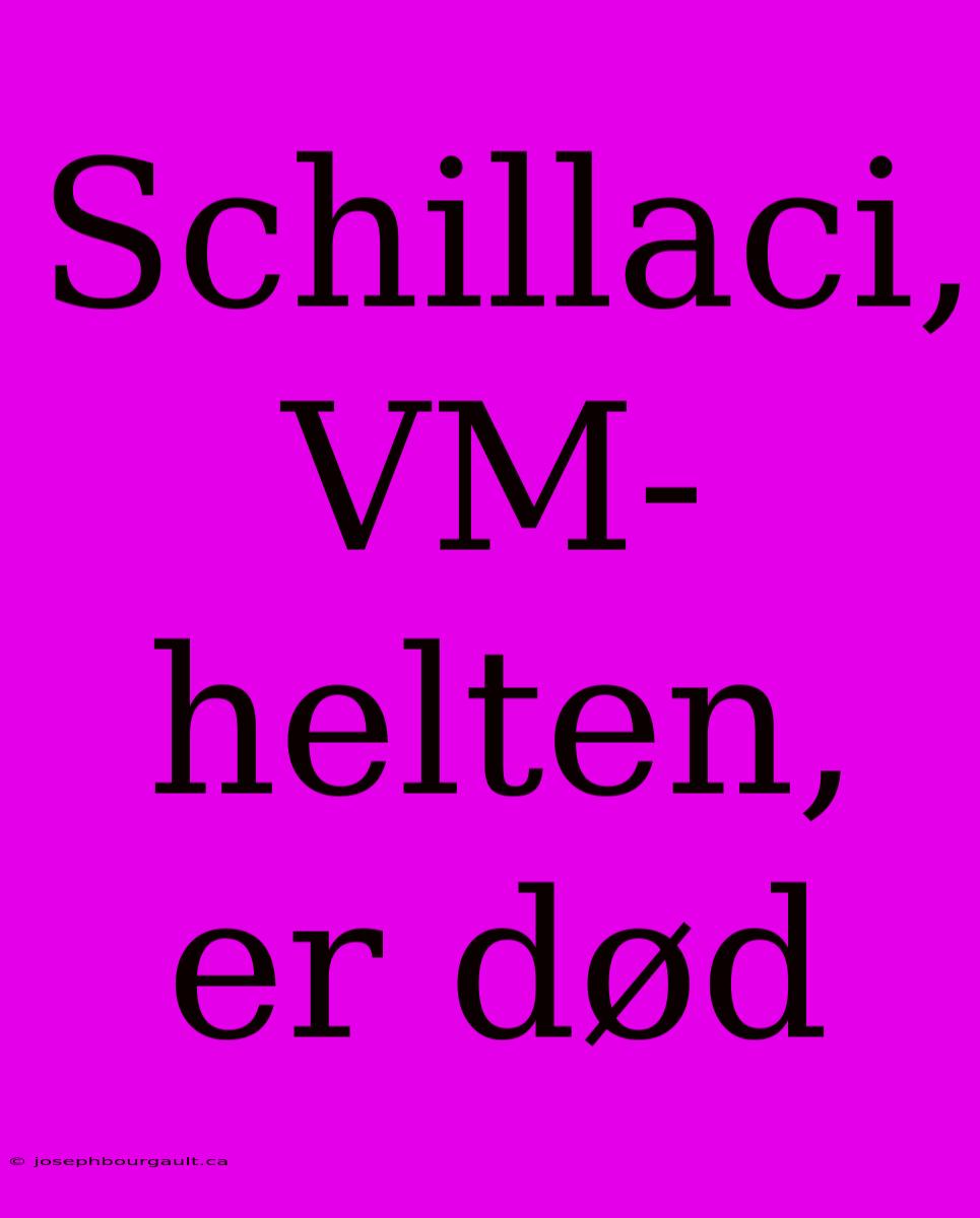 Schillaci, VM-helten, Er Død