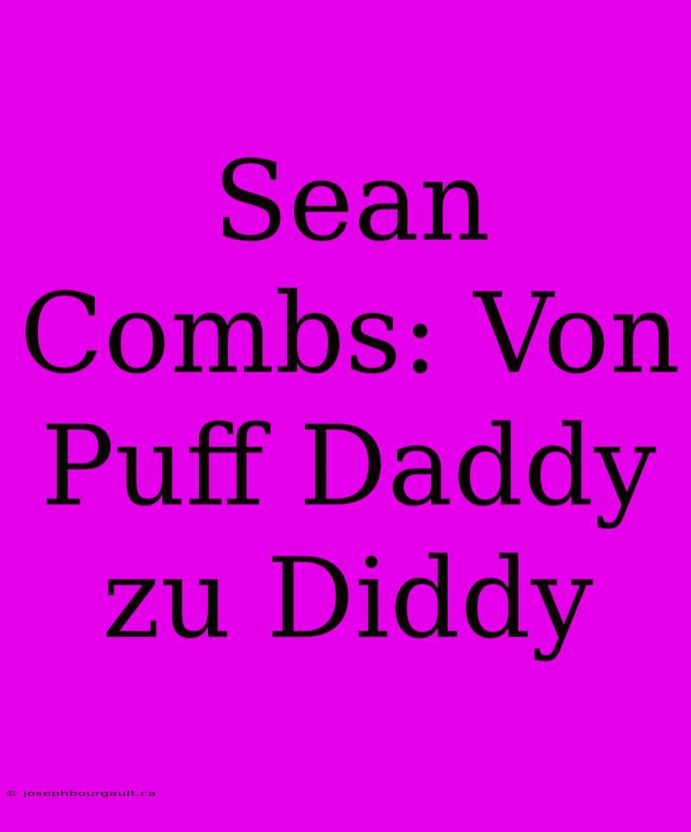 Sean Combs: Von Puff Daddy Zu Diddy