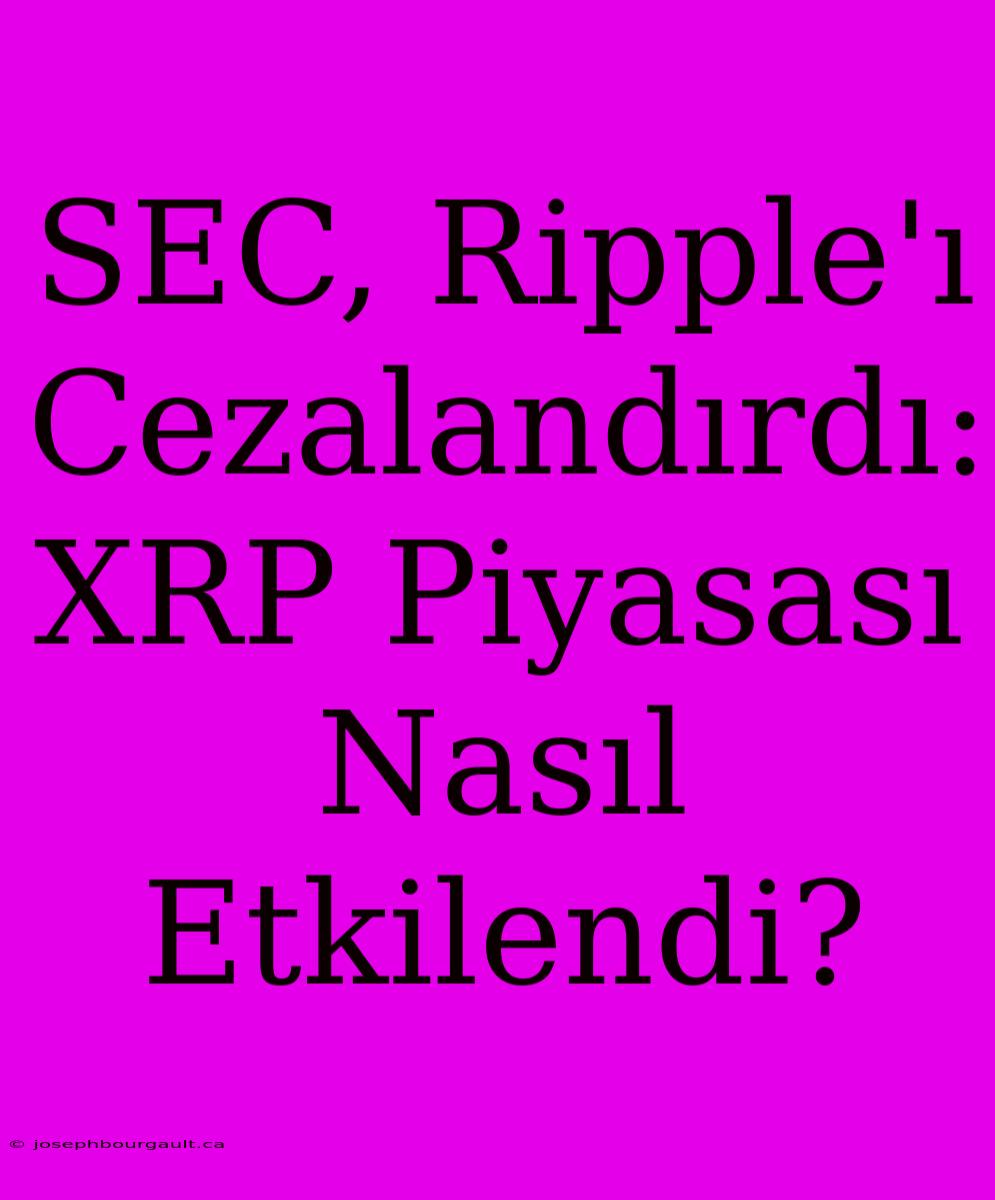 SEC, Ripple'ı Cezalandırdı: XRP Piyasası Nasıl Etkilendi?