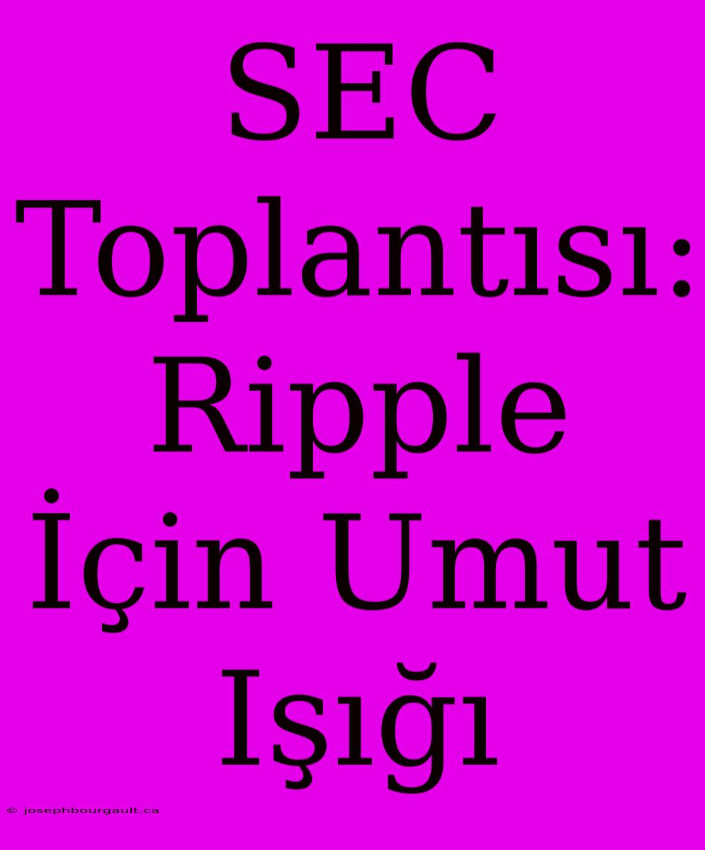 SEC Toplantısı: Ripple İçin Umut Işığı