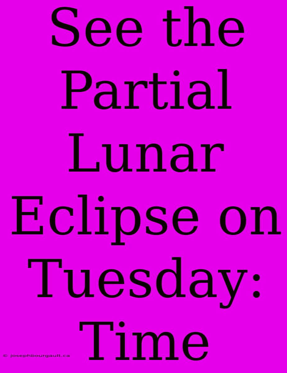 See The Partial Lunar Eclipse On Tuesday: Time