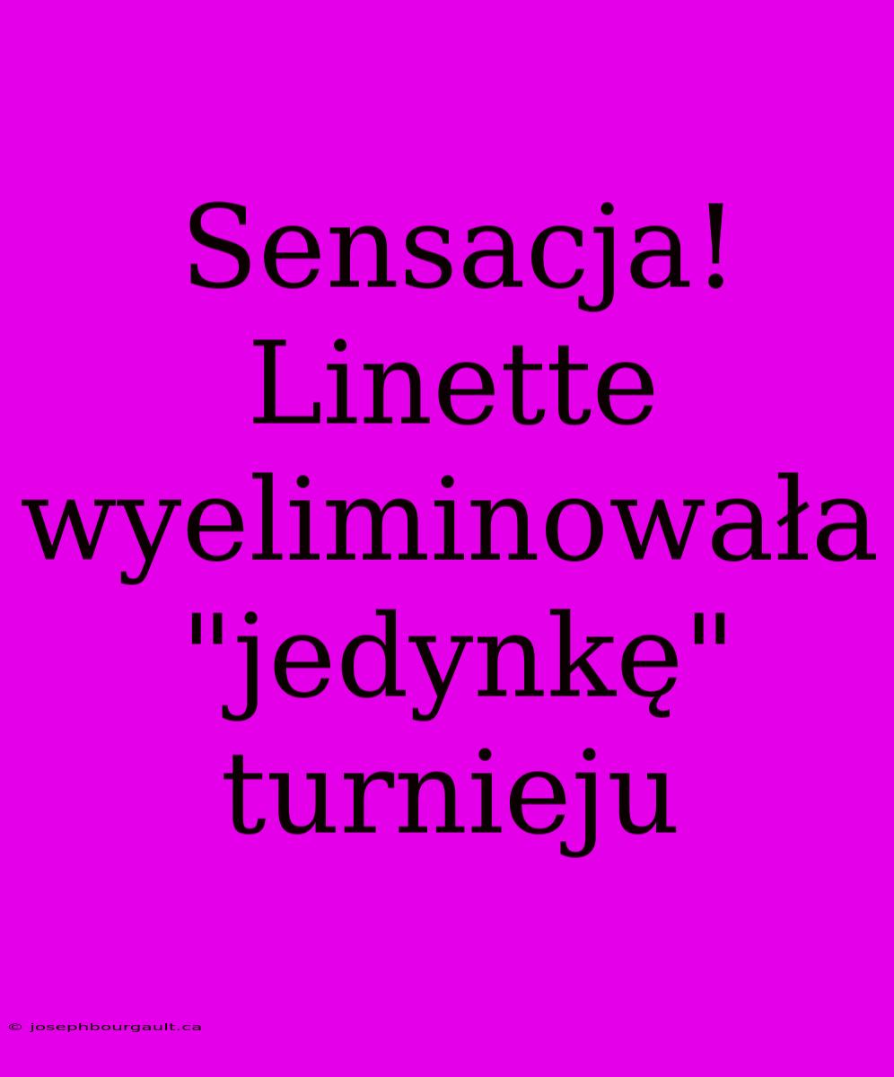 Sensacja! Linette Wyeliminowała 