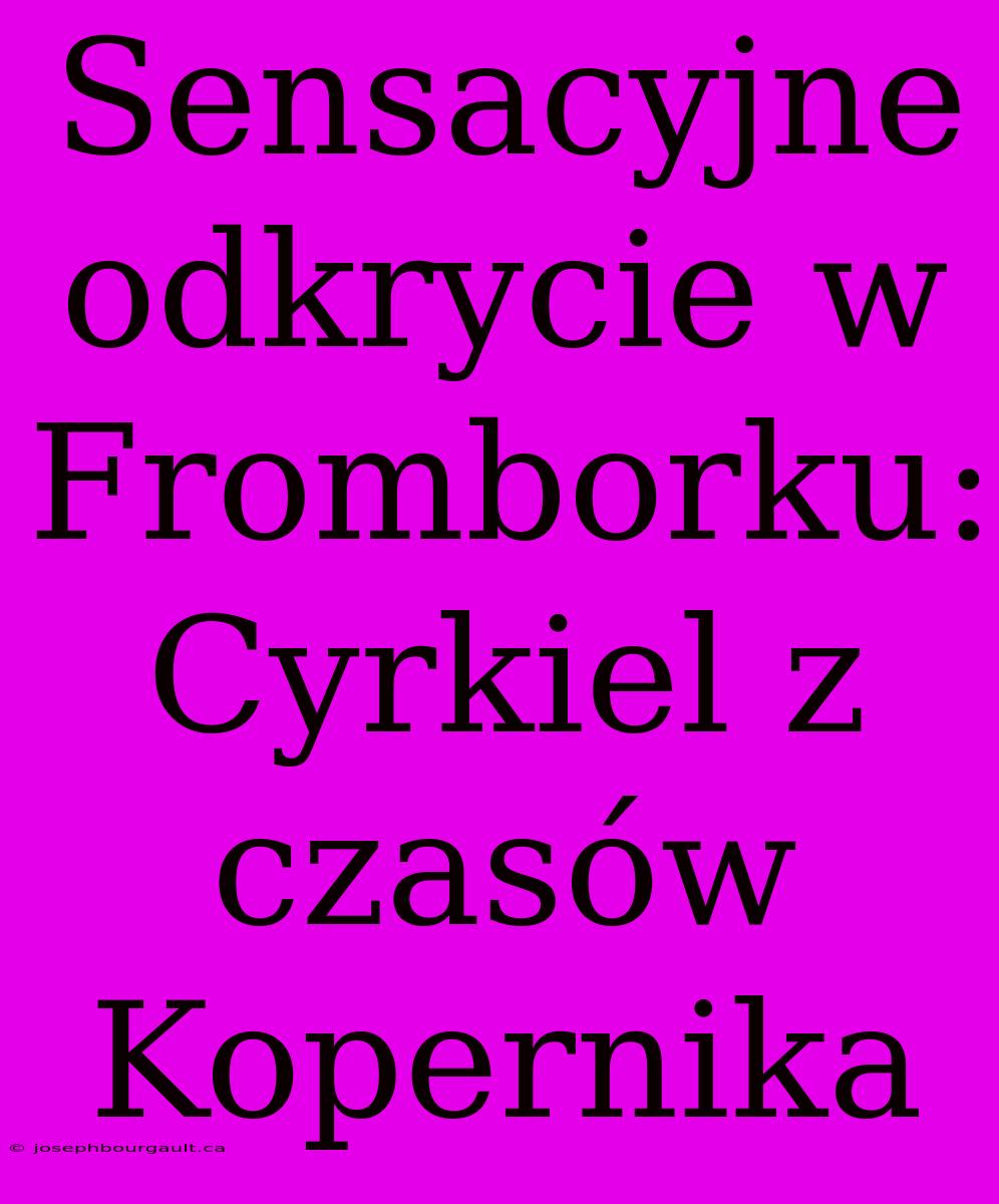 Sensacyjne Odkrycie W Fromborku: Cyrkiel Z Czasów Kopernika