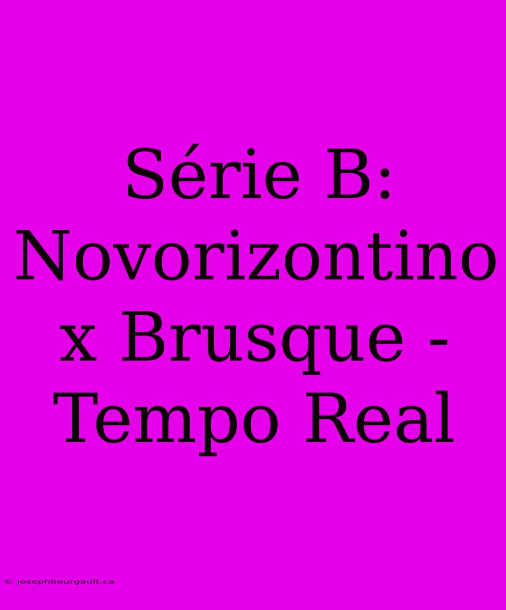 Série B: Novorizontino X Brusque - Tempo Real