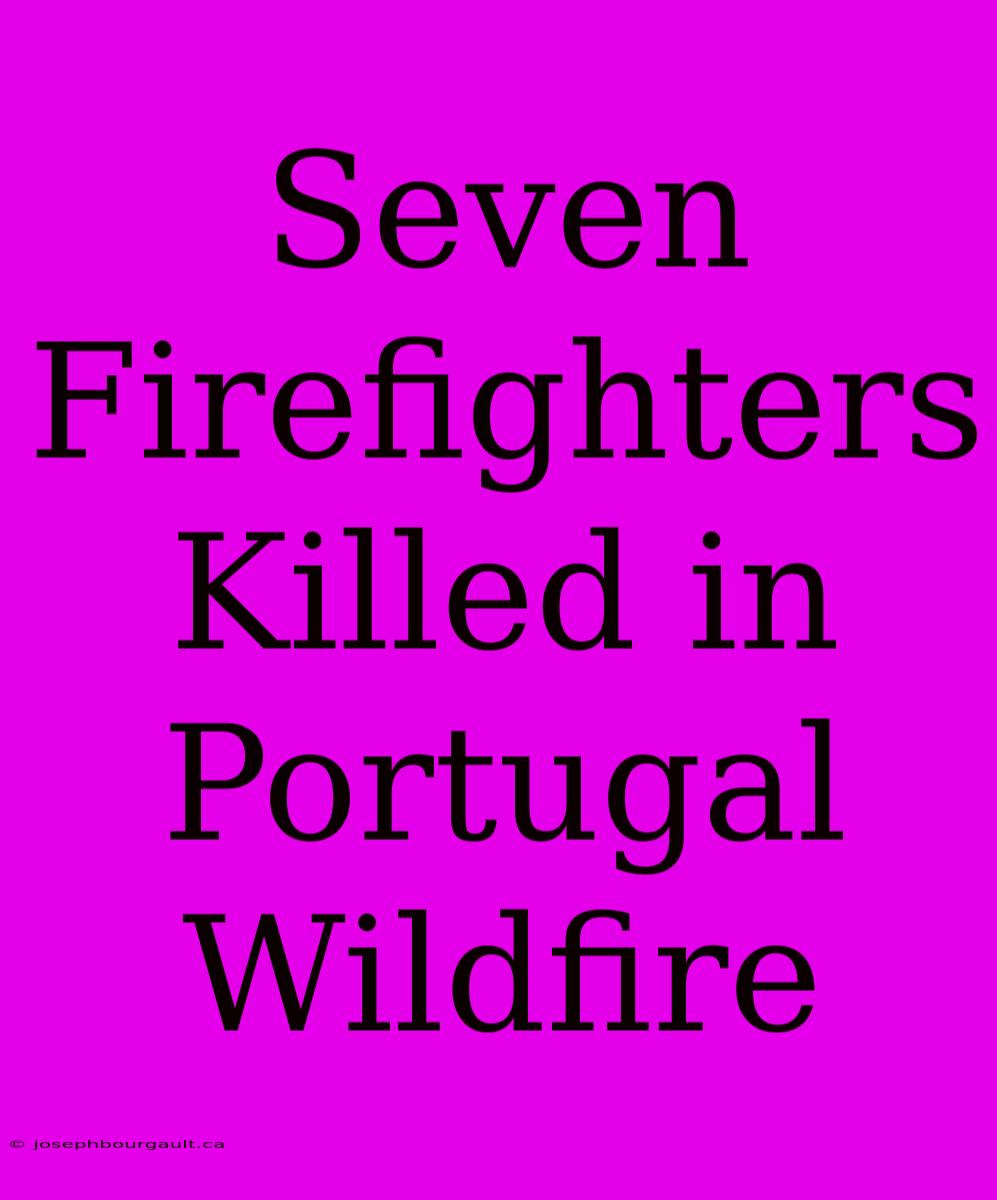 Seven Firefighters Killed In Portugal Wildfire