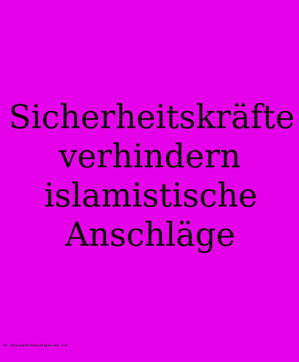 Sicherheitskräfte Verhindern Islamistische Anschläge