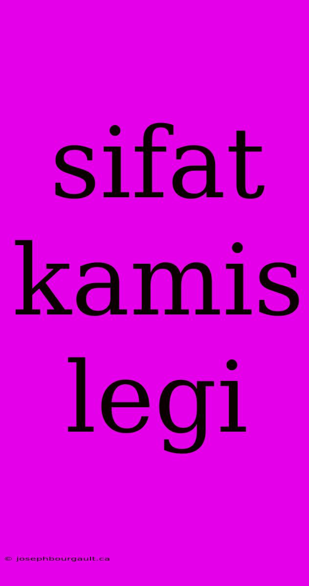 Sifat Kamis Legi