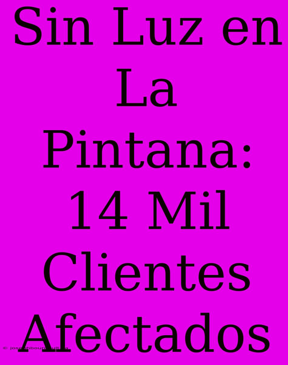 Sin Luz En La Pintana: 14 Mil Clientes Afectados