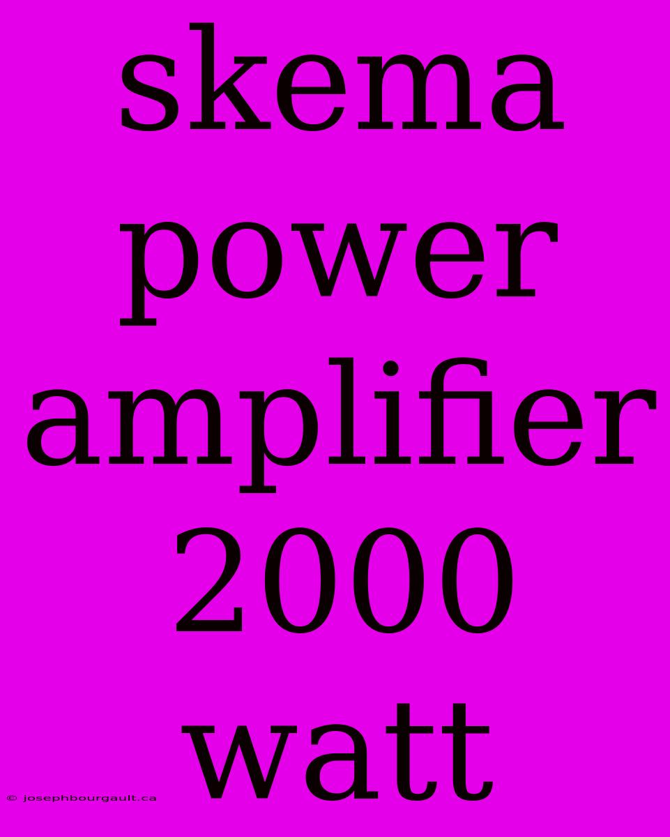 Skema Power Amplifier 2000 Watt