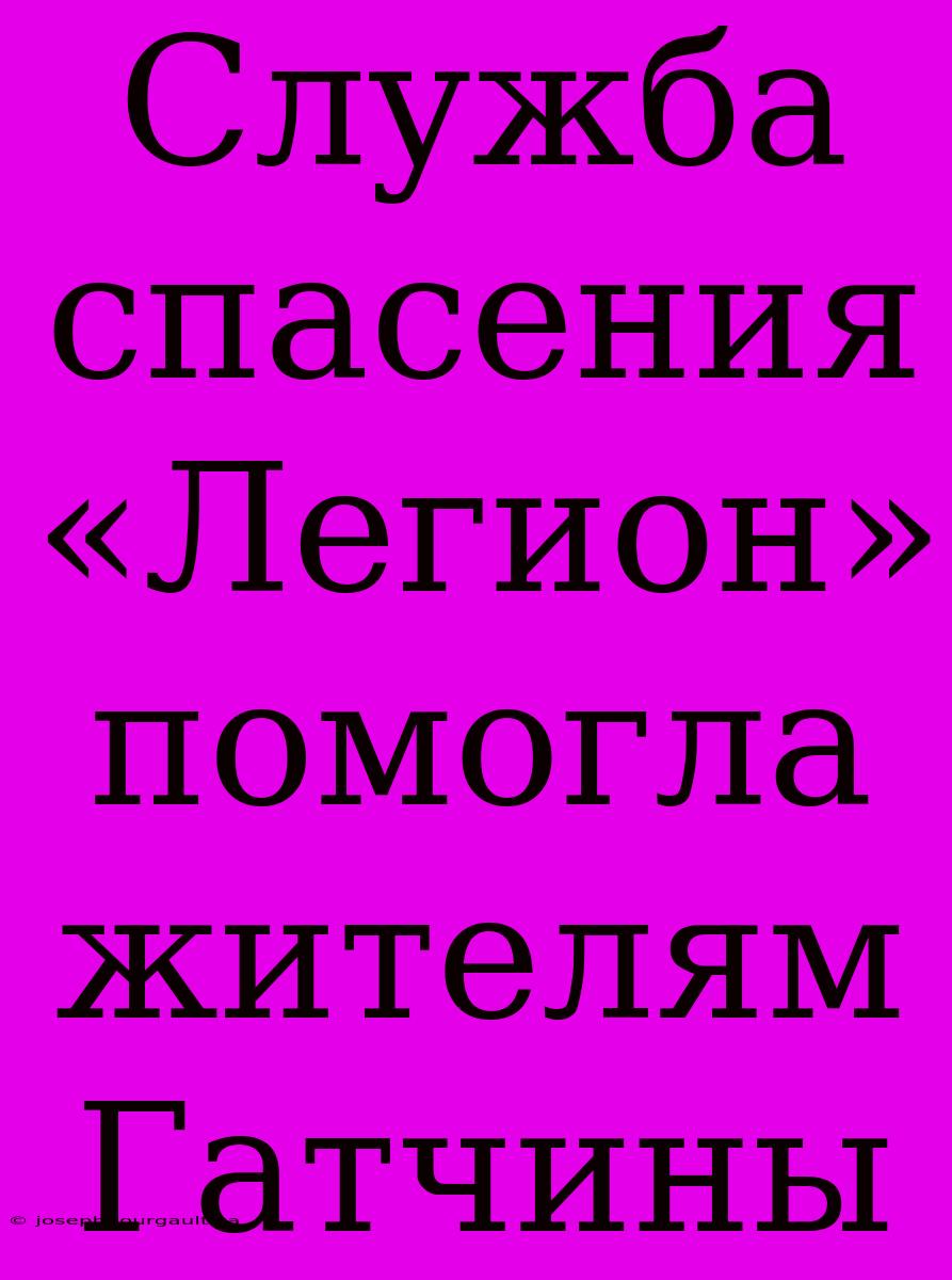 Служба Спасения «Легион» Помогла Жителям Гатчины