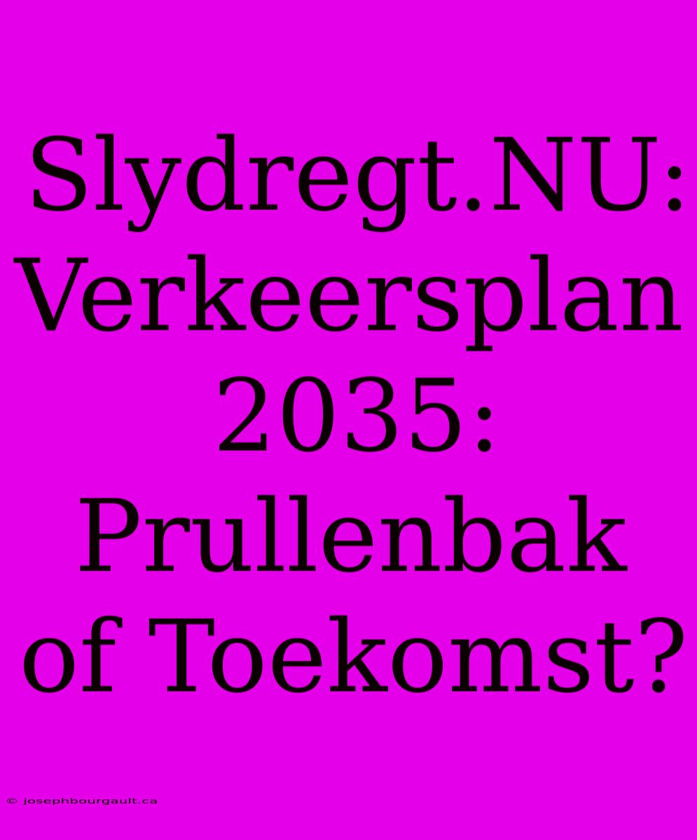 Slydregt.NU: Verkeersplan 2035: Prullenbak Of Toekomst?