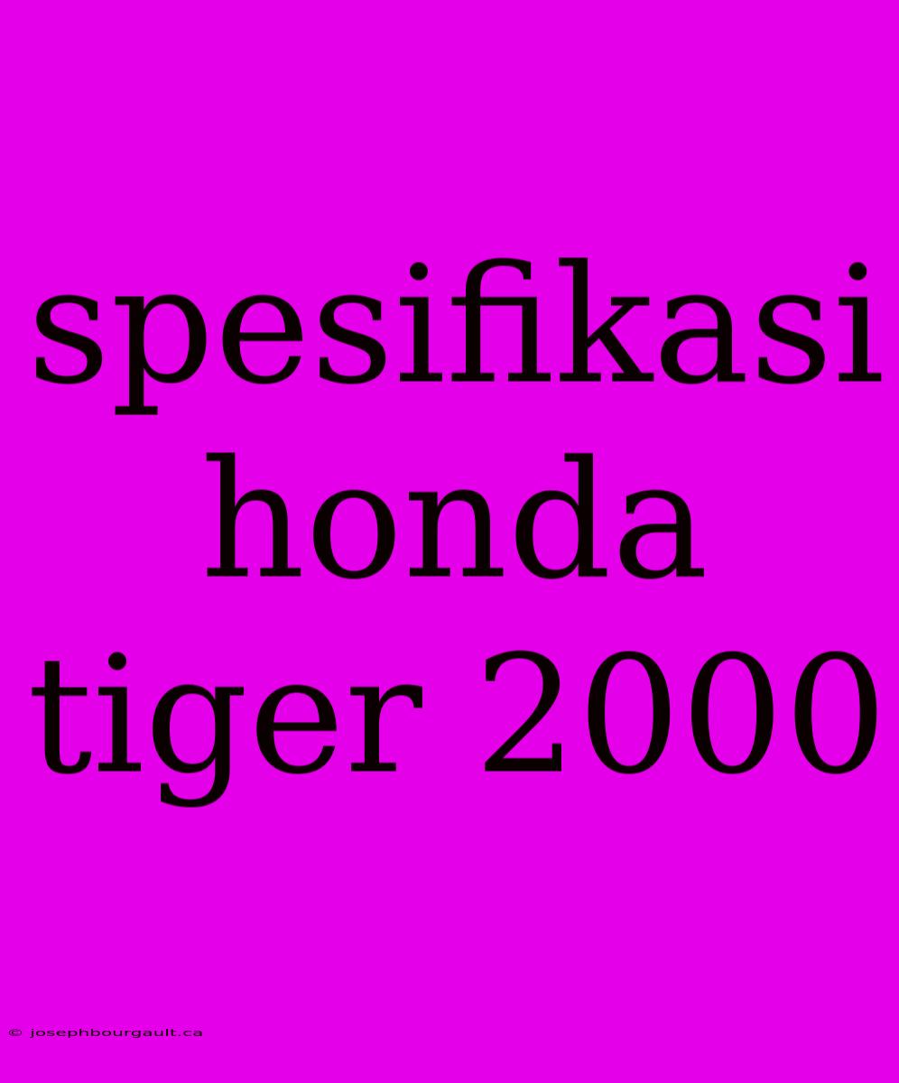 Spesifikasi Honda Tiger 2000