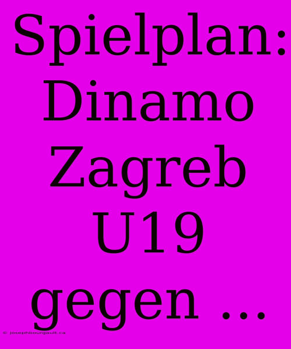 Spielplan: Dinamo Zagreb U19 Gegen ...