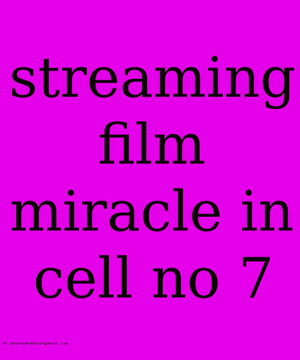 Streaming Film Miracle In Cell No 7