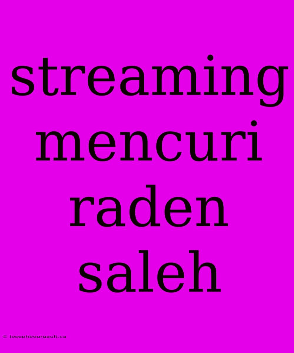 Streaming Mencuri Raden Saleh