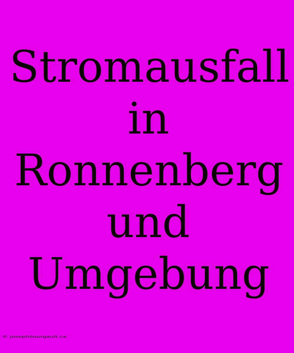 Stromausfall In Ronnenberg Und Umgebung