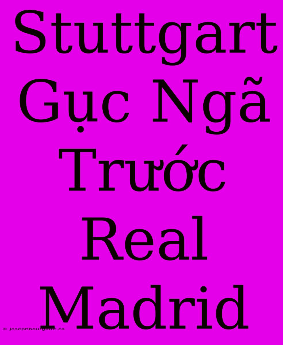 Stuttgart Gục Ngã Trước Real Madrid