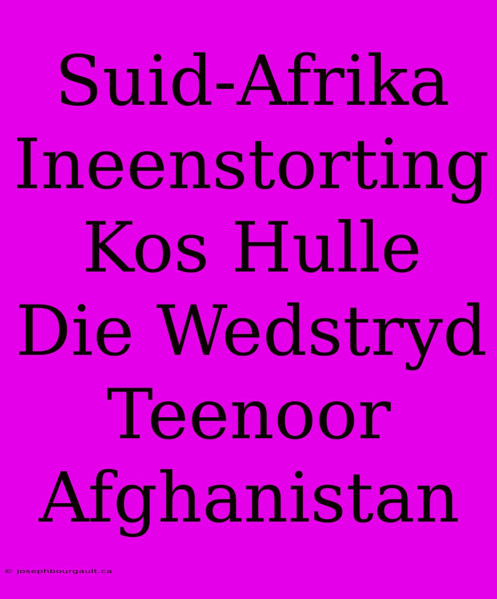 Suid-Afrika Ineenstorting Kos Hulle Die Wedstryd Teenoor Afghanistan