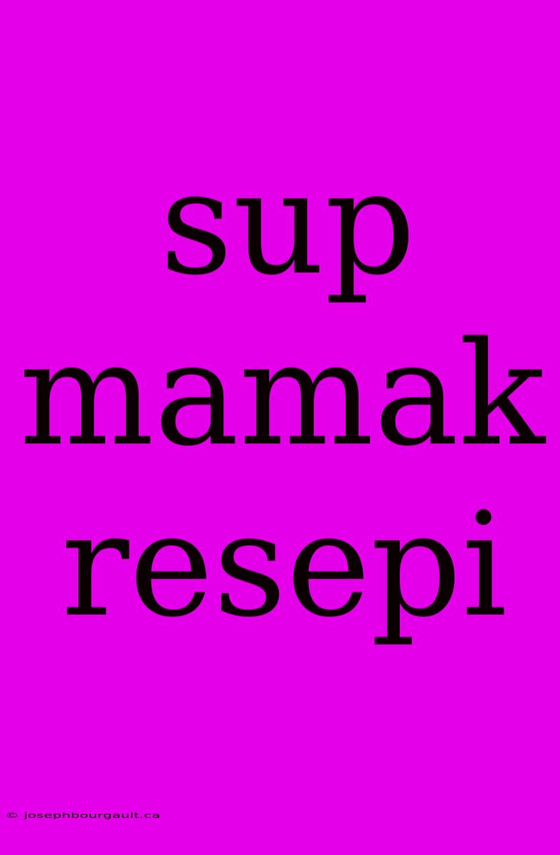 Sup Mamak Resepi