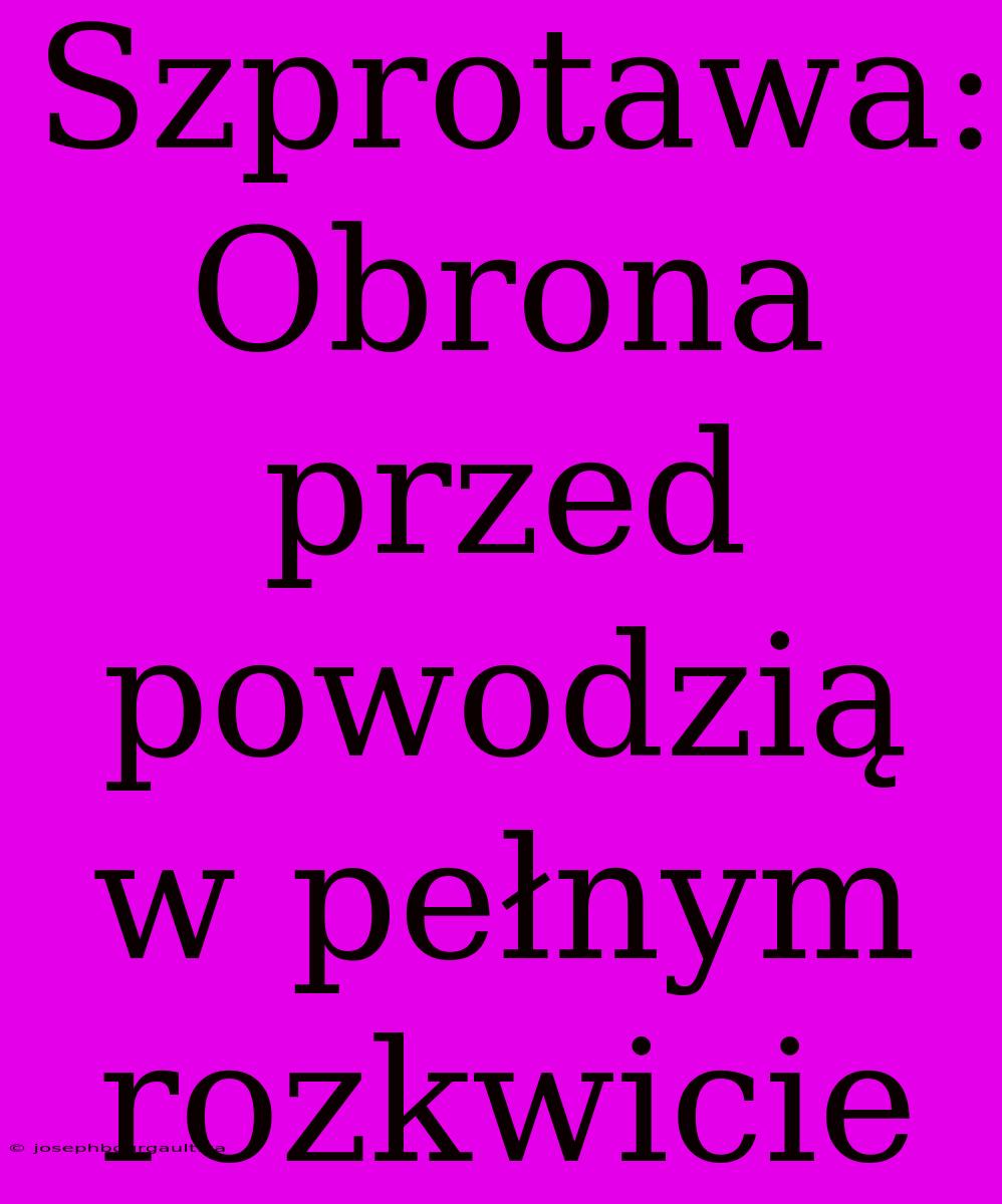 Szprotawa: Obrona Przed Powodzią W Pełnym Rozkwicie