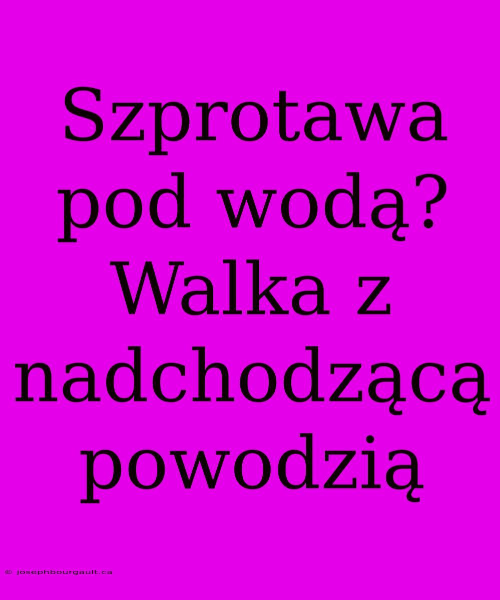 Szprotawa Pod Wodą? Walka Z Nadchodzącą Powodzią