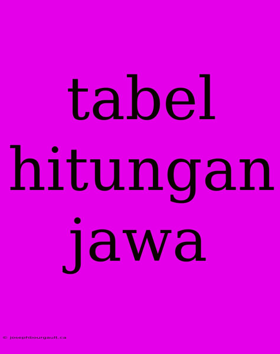 Tabel Hitungan Jawa