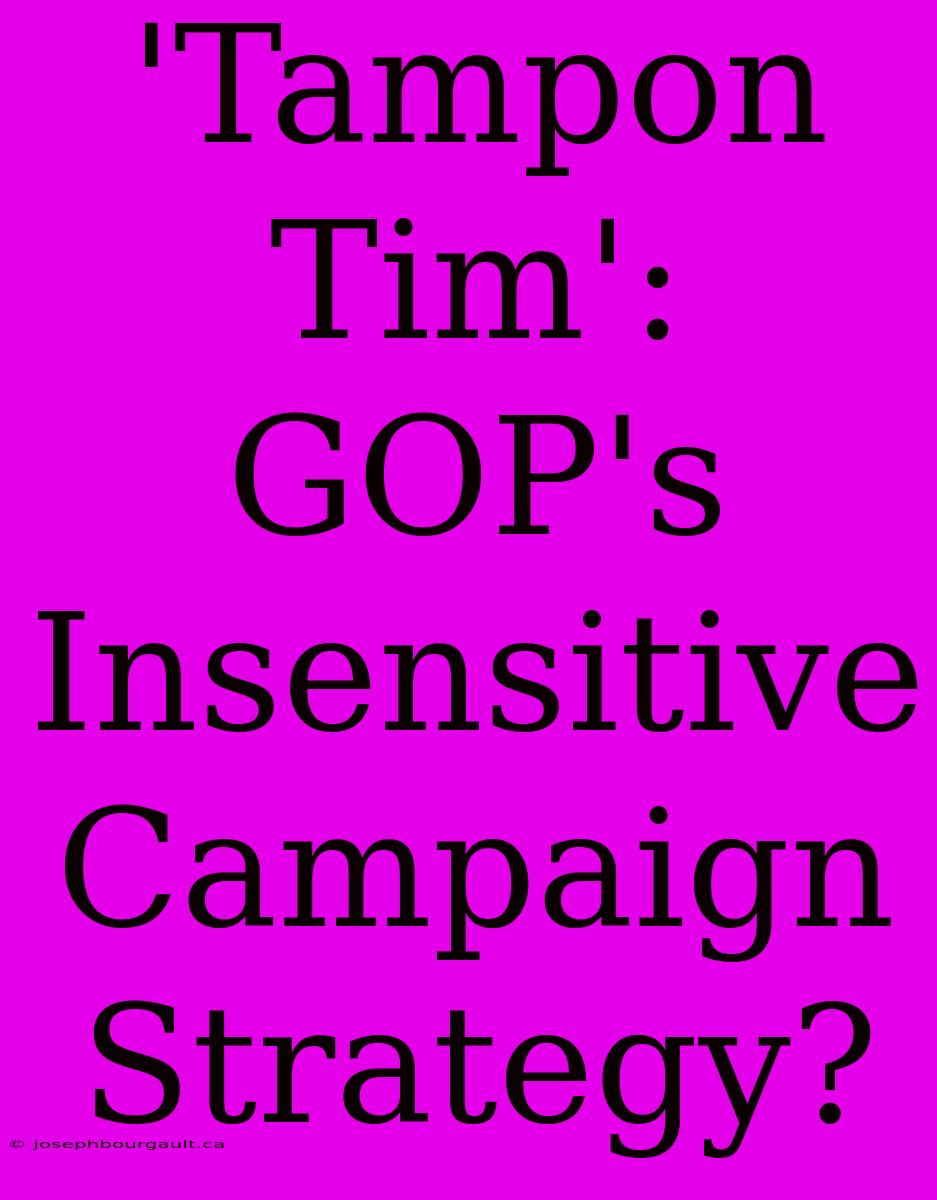 'Tampon Tim': GOP's Insensitive Campaign Strategy?