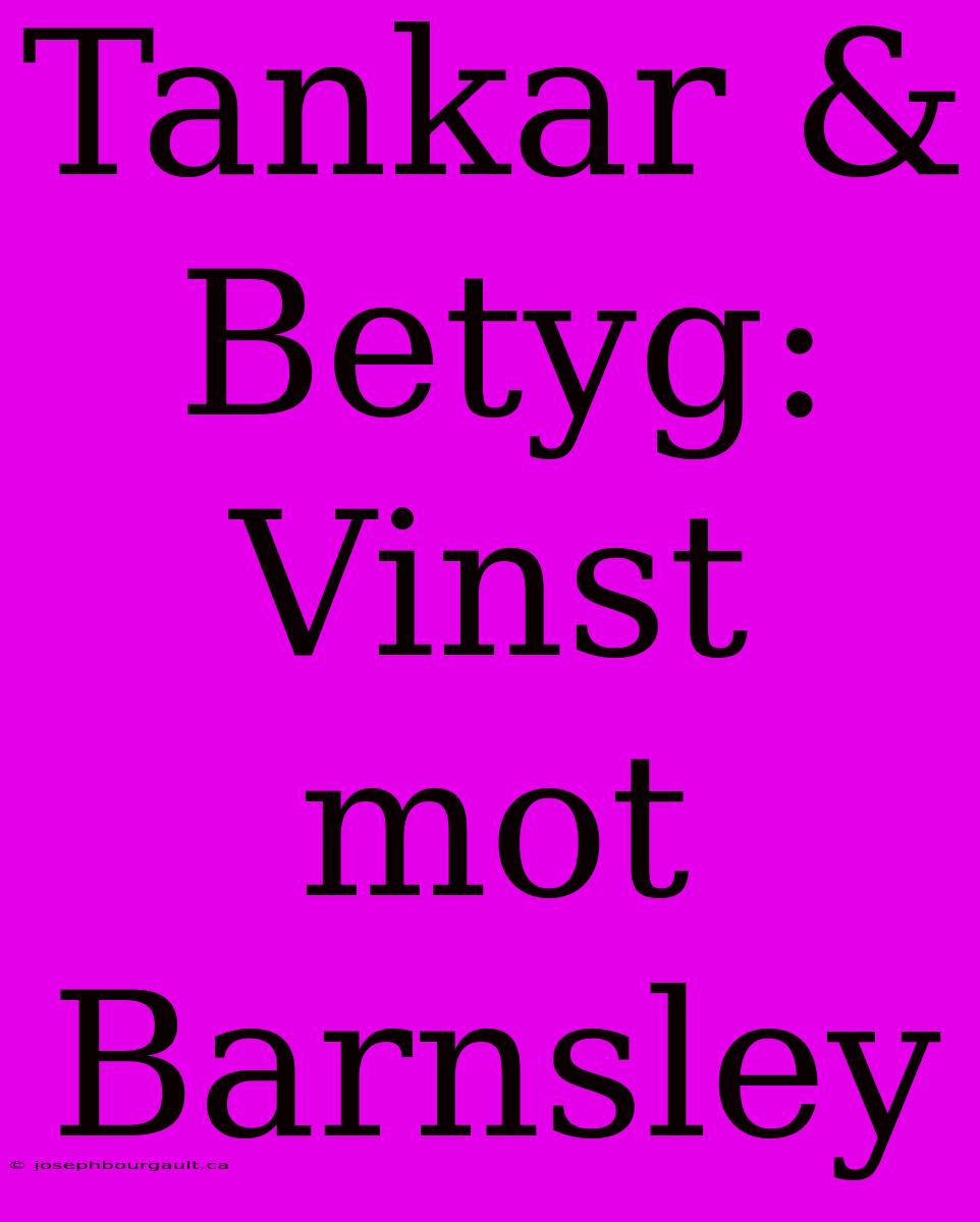 Tankar & Betyg: Vinst Mot Barnsley