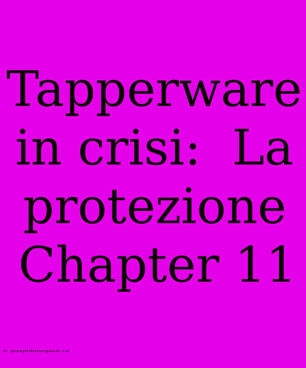 Tapperware In Crisi:  La Protezione Chapter 11