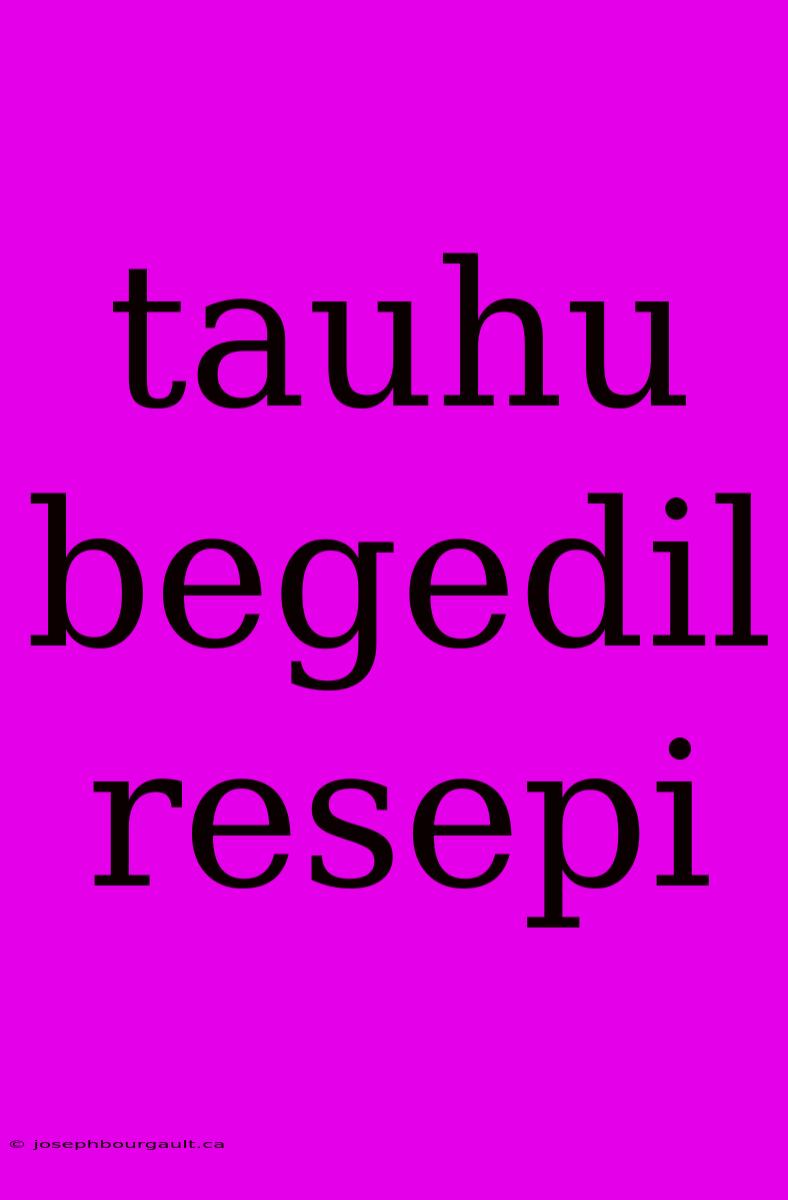 Tauhu Begedil Resepi