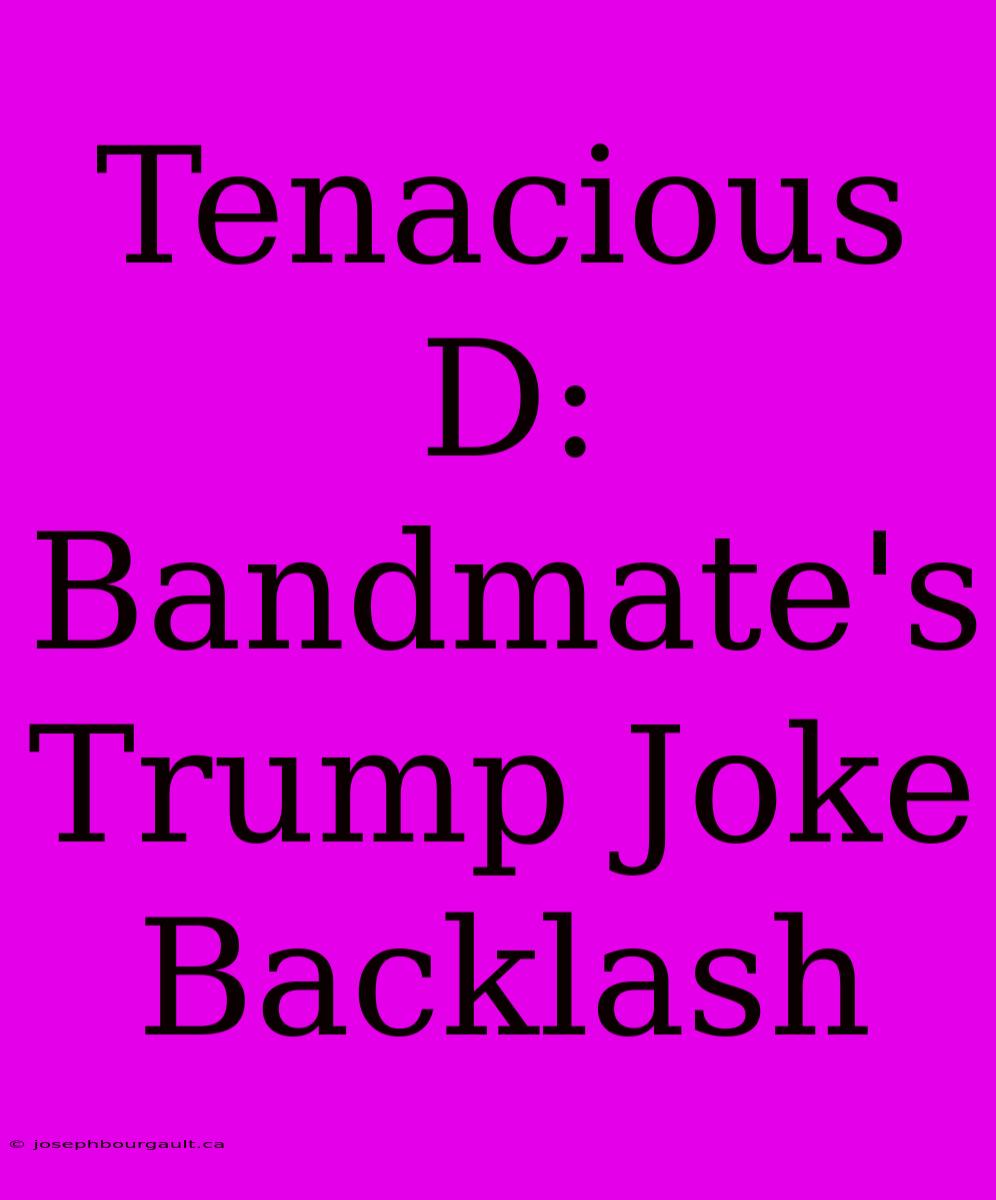 Tenacious D: Bandmate's Trump Joke Backlash