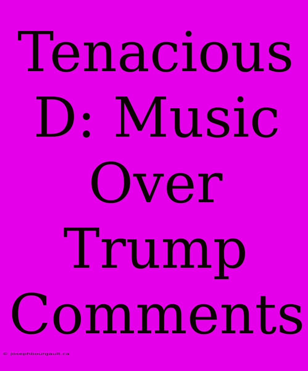 Tenacious D: Music Over Trump Comments