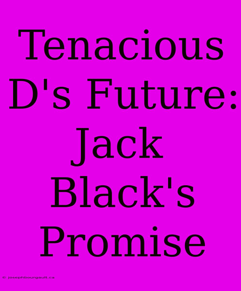 Tenacious D's Future: Jack Black's Promise