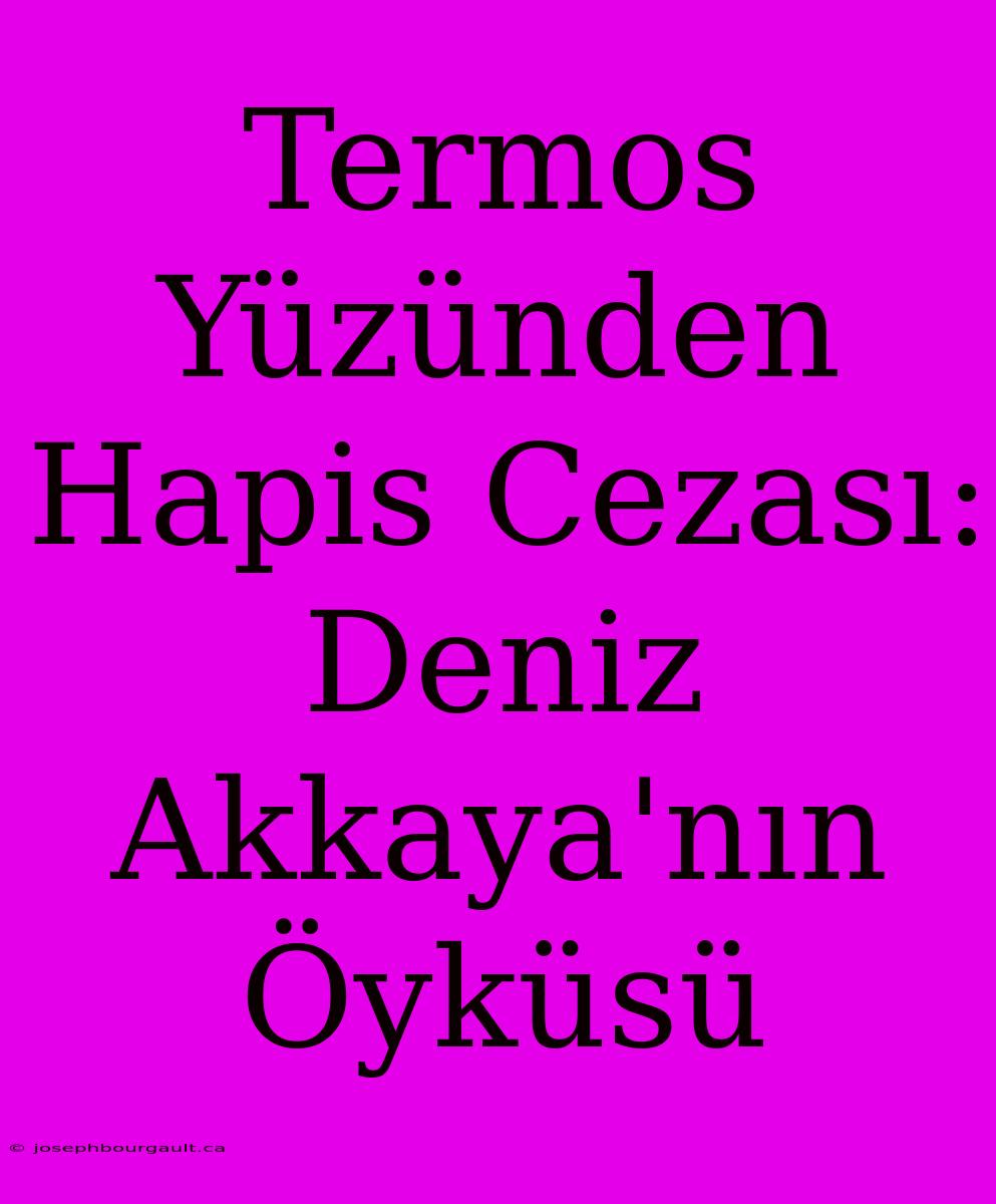 Termos Yüzünden Hapis Cezası: Deniz Akkaya'nın Öyküsü